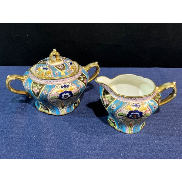 Nippon Hand Painted Cream and Sugar Containers