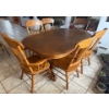 Image 2 : Beautiful Solid Oak Extendable 7 Piece Dining Table - 66x41x30