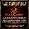 Image 1 : Item Forfeiture & Transport, Shipping, Delivery Fees & Conditions