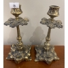 Image 2 : Vintage Ornate Sculpted Italian Brass Candle Stick Holders 7T