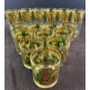 Image 1 : Bohemian Green + Gold Trimmed Drinking ware (16PCS)