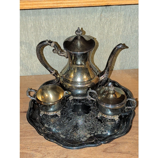 4 Star Silver Plated Tea Set w/ Tray - Made In Canada