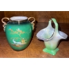 Image 2 : Cute Small Elephant Tea Pot w/Glass Elephant & Two Rare Vases