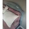 Image 2 : Double Upholstered  Bedframe 56 w, 48 h, 78 d, Mattress/ Boxspring and Bedding Included