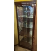 Image 1 : Corner Display Cabinet with Mirrored Back, Glass Shelves, and Light 72 T, 26 L, 11 W