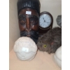 Image 2 : Carved Wooden Face Vase 10 T, Quartz Mantle Clock, Plush Beaver and Other Decor