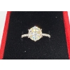 Image 1 : 2ct Round Moissanite with 18 Round Cubic Zirconia Set in 925 Silver Ring - Size 7