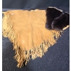 Image 1 : Buckskin Child's Poncho 11" Opening Top, 22 Length From Top to Frings Edge, Adult Mittens w/ Fur 