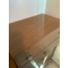 Image 2 : Mid-Century Wooden Dresser With Brass Accents and Drop-Front Drawer