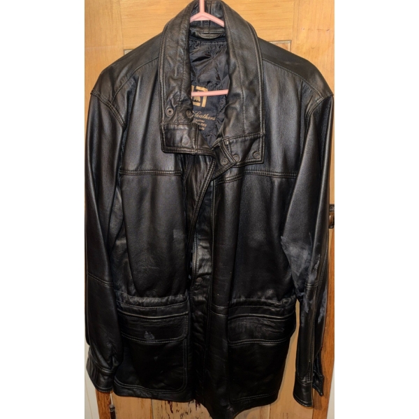 Men's Vintage Genuine Lambskin Leather Jacket Size Medium - Made In Italy 
