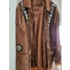 Image 1 : Mens 3B West Suede Jacket with Beaded Detail and Fringes, Size 5XL