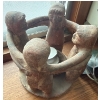 Image 2 : Stonewear Pottery Kerosine Lamp 15"tall w/ 'Circle Of Friends' Clay Garden Ornament 