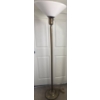 Image 1 : Tall Brass Floor Lamp with Large White Shade