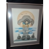 Image 1 : "Big and Small", Artist: Elsie Klengenberg, Printer's Proof, Lithograph Framed Under Glass 29 X 37