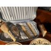 Image 2 : Antique silver plated brush set with plates from all over including SeaWorld and Hawaii and Oklahoma