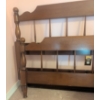 Image 8 : Oak Bed Frame and Matching Nightstand with Brass Accents