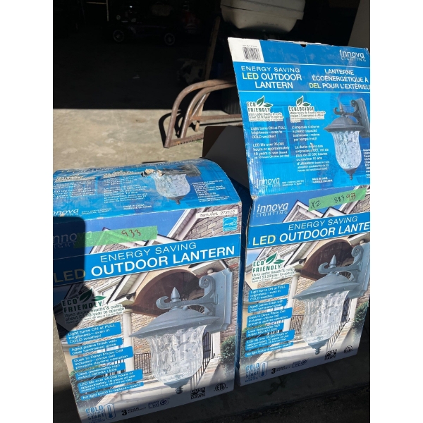 two outdoor LED lanterns