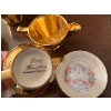 Image 3 : Vintage Lady Hamilton tea cups with 22 karat gold leaf along with sugar bowl and creamer made by sun