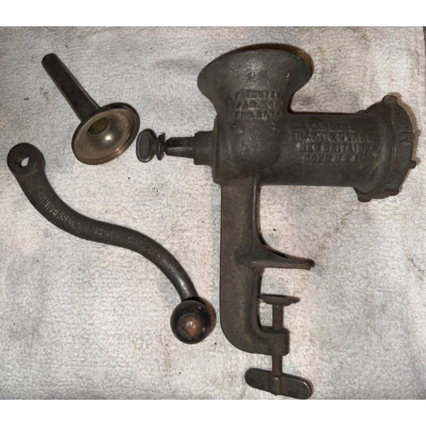 Antique Universal Enterprise No.10 Cast-Iron Meat Grinder w/Hand Crank
