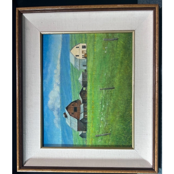 Old Farm at Beaverlodge Alberta Oil Canvas (12" X 15") 