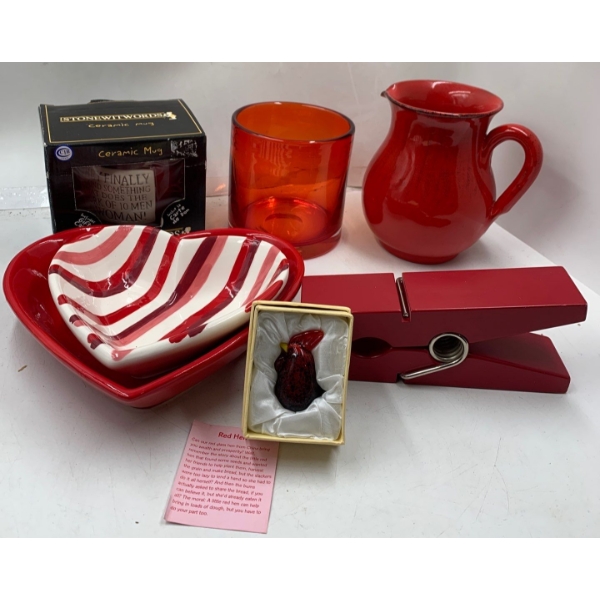 Home Red Decorative Items - Pitcher, Mug, Bowls, & More 
