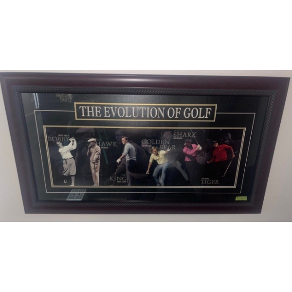 Framed Print Titled "The Evolution Of Golf" Featuring Six Legendary Golfers
