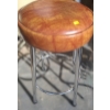 Image 3 : Two Stools w/ Vinyl Seats and Chrome Finish- 16"Diameter Top, 29 T and 13.5" Diameter Top, 28 T