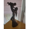 Image 3 : Hand Carved Sandalwood Figure Depicting A Mother & Her Child At Leisure 18T