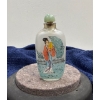 Image 2 : Hand Painted Lady Glass Snuff Bottle with Spoon 3H