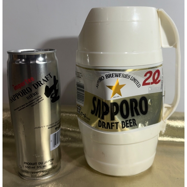 Sapporo Draft Beer Can and 2L Plastic Beer Mug Combo