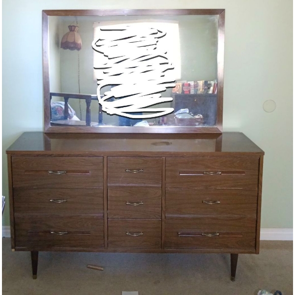 Vintage Wooden Dresser 55W, 61T  & Bedside Table 26D, 20W, 20T 