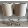 Image 1 : Safavieh Lighting Collection- Victoria Crystal Ball Table Lamps w/Clear Base & Drum Shade