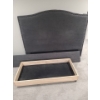Image 2 : Upholstered Queen Bedframe w/ Storage Drawer 66 w, 52 h (Unassembled) 