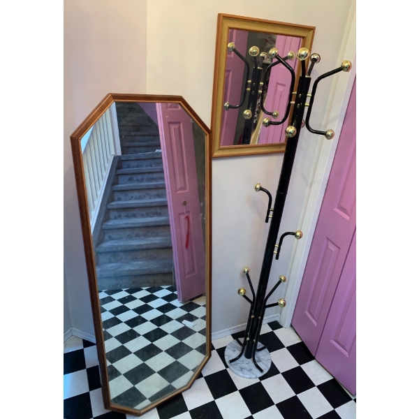 Coat Tree (60T) w/ 2 Lovely Mirrors (Tallest is 24W, 62T)
