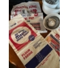 Image 2 : vintage sunbeam mixmaster with Pyrex bowls and two vintage flour sacks