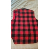 Image 4 : Red and Black Buffalo Plaid Fleece Vest with Zip Closure