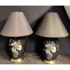 Image 4 : A Pair Of Black Floral Print Lamps