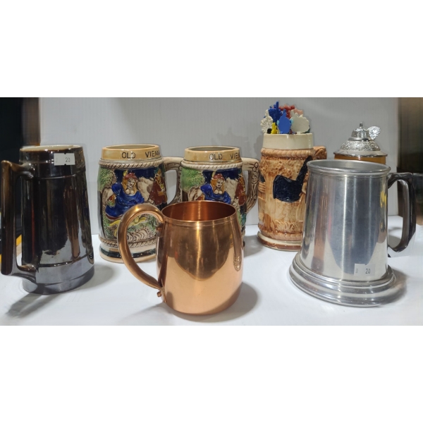 Westbend Copper Mug  3" Diameter Top, 3.5 T, Steins: "Old Vienna" 6 T