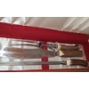 Image 2 : Stag Horn Carving Set w/ Sharpener and Wooden Box, Maker's Mark Illegible/ Worn