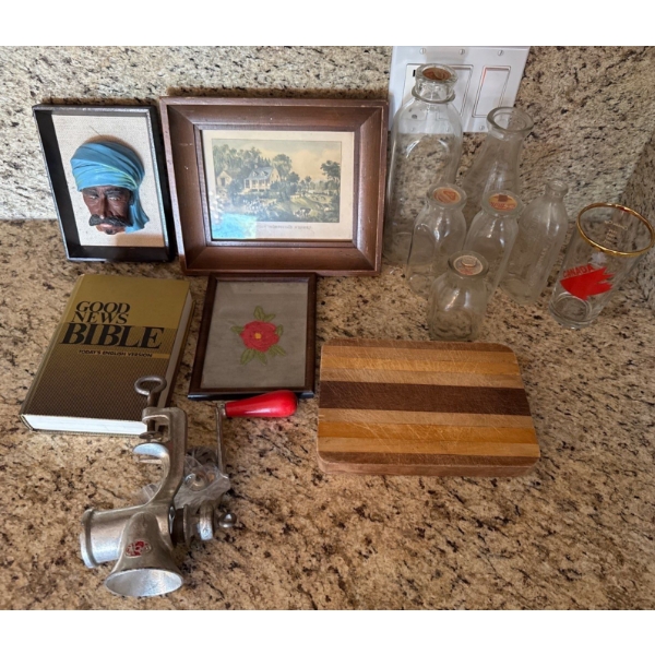 Misc. Home Collection - Antique Print, Antique Milk Bottles and More 