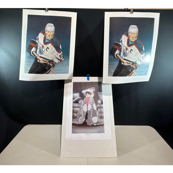 Alex Halliburton Gran'Ma's Shawl 20.5Tx13.5W, and 2 Copies of Gretzky 24Tx18W