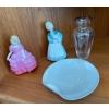 Image 1 : Royal Doulton 'Rose' Figurine & 'Stayed at Home' Figurine (5.5T), Small Decorative Vase, Aniv Plate 