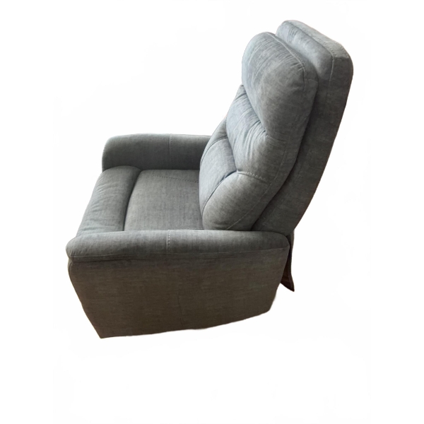 Grey Upholstered Swivel Recliner Chair