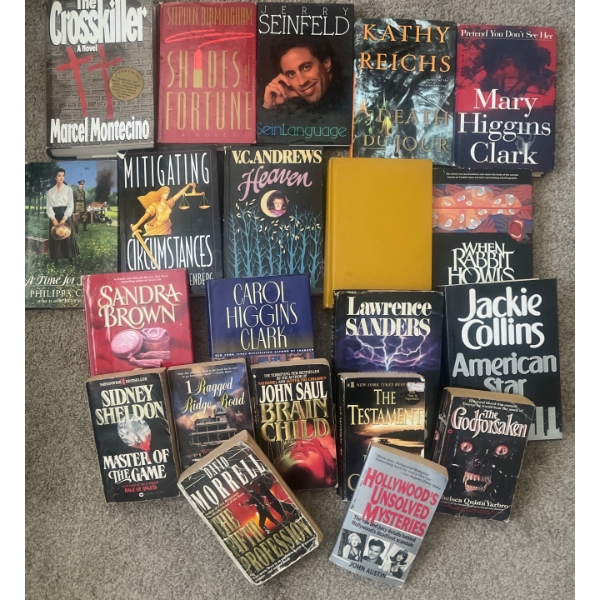 Assorted Hard Cover & Soft Cover Books For Any Bookworm:  Sidney Sheldon, John Saul, Sandra Brown. K