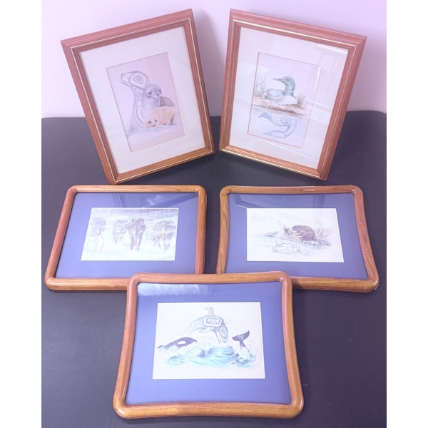 Framed Wildlife Prints Featuring Indigenous Artistic Elements