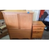 Image 1 : Wooden Storage Cabinet and Matching Nightstand Set with Drawers