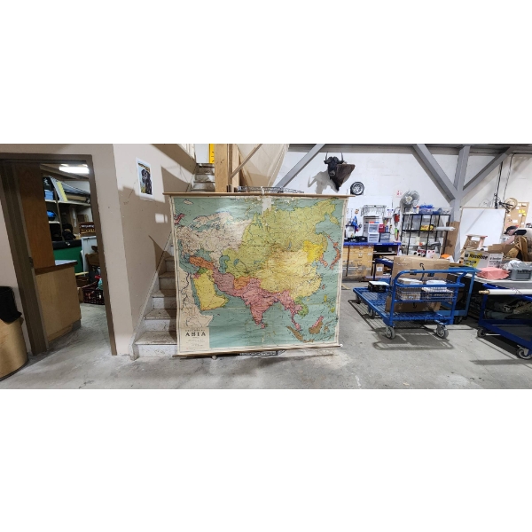 Philips' School-Room Roll-Down Map of Asia, Published by London Geographical Institute