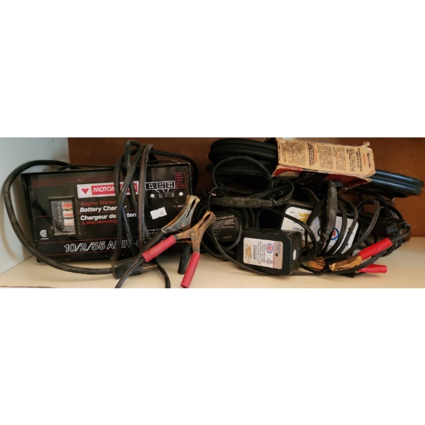 Motomaster Engine Starter/ Battery Charger, Vintage Booster Cables, CAA Battery Charger