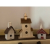 Image 1 : three white bird houses