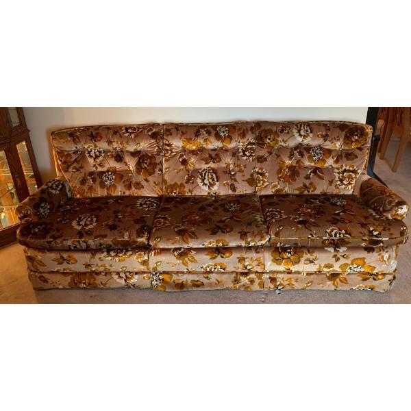 Vintage Floral Printed Couch - 87W, 35D, 33T 